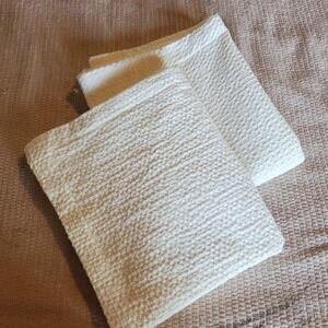 Threshold White Waffle Knit Cotton King Pillowcase Set of 2 Textured